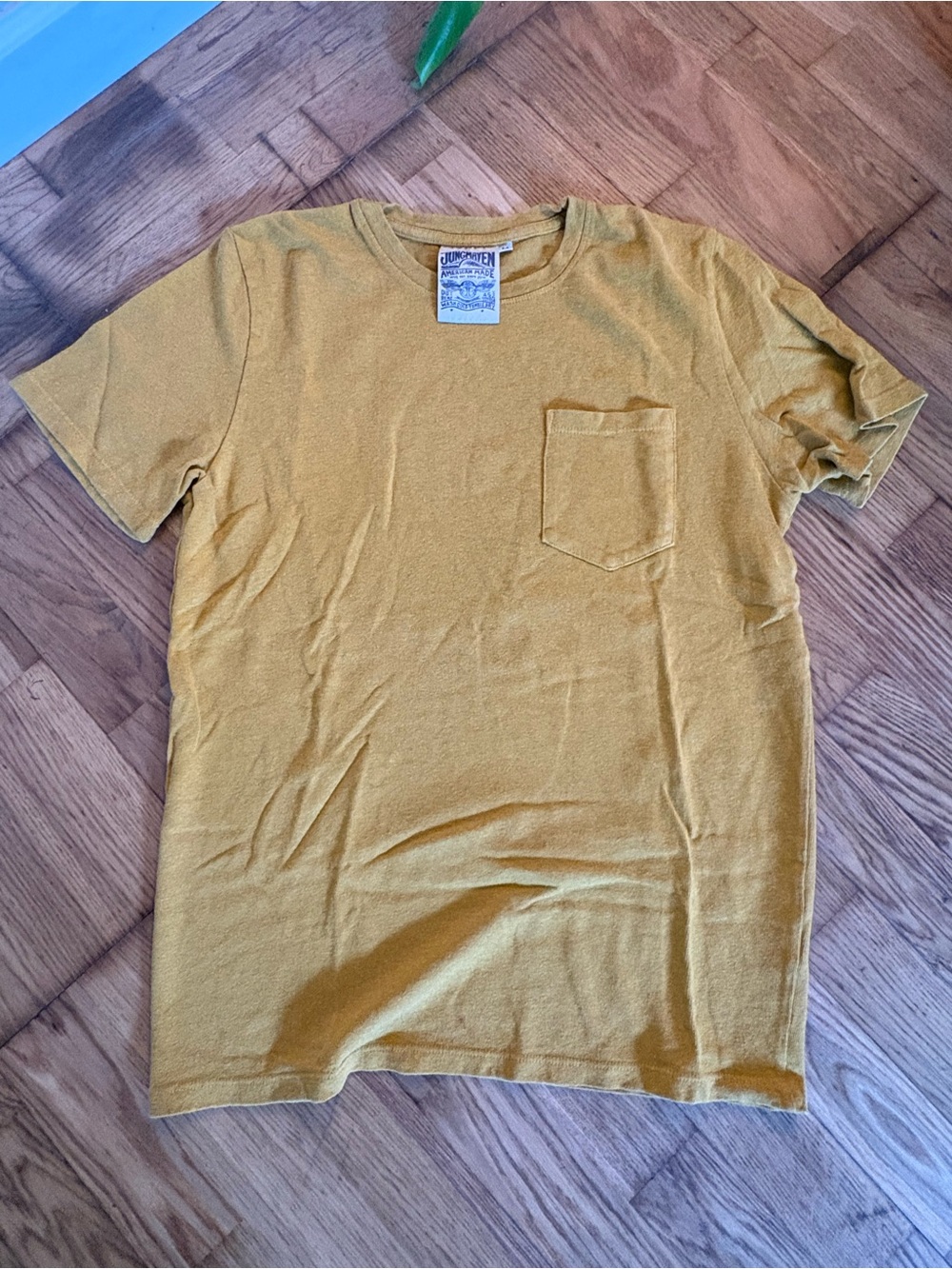 Jungmaven Men's Baja Pocket Tee in Mustard Yellow